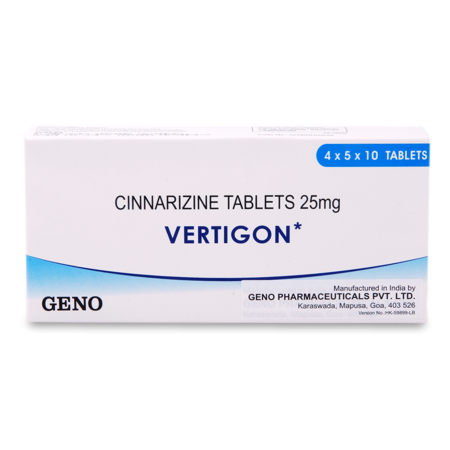 VERTIGON TAB 25MG 4x5x10's (P2)